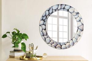 Specchio rotondo cornice con stampa Ruota delle pietre marine fi 50 cm