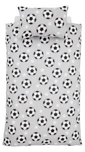 Set copripiumino e federa da bambini grigio in flanella per letto matrimoniale 200x200 cm Football Stars – Catherine Lansfield