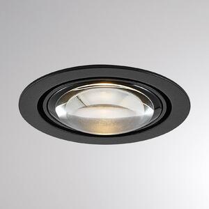 Molto Luce Plafoniera LED da incasso MAG MINI nera Ø 10 cm CCT 18 V, Nero, Soggiorno / Sala da pranzo, Alluminio, Moderno