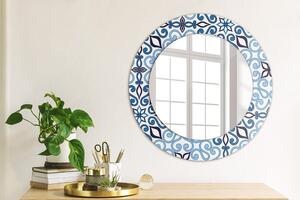 Specchio tondo con decoro Pattern arabo blu fi 50 cm