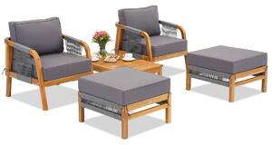 Mobili da giardino in legno di acacia Mumbai Terrace con pouf Garden Point