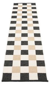Passatoia da interno/esterno nera/color crema 70x300 cm Pix Black Vanilla – Pappelina