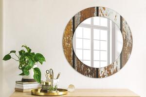 Specchio rotondo stampato Legno scuro vintage fi 50 cm