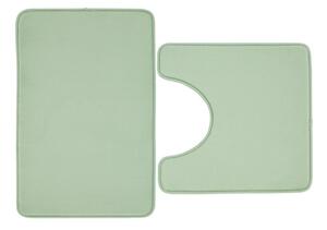 Set di tappetini per il bagno verde chiaro in memory foam 2 pz per WC 50x80 cm Anti-Bacterial – Catherine Lansfield