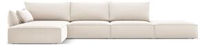 Divano angolare beige (con penisola a sinistra/con chaise lounge) con rivestimento in velluto Vanda – Mazzini Sofas