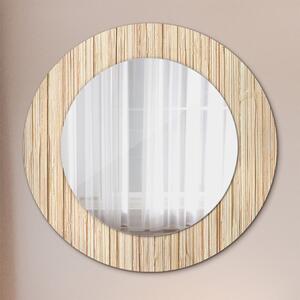 Specchio rotondo stampato Paglia di bambù fi 50 cm