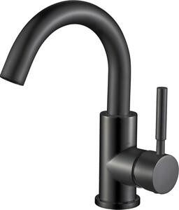 Miscelatore monocomando per lavabo Aloni Ensy con bocca girevole, nero opaco
