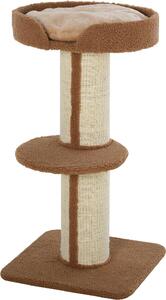 AllMyPets Tiragraffi per Gatti Albero Tiragraffi con Cuccia, Cuscino, Rivestimento Peluche e Pali in Corda Sisal 45x45x91 cm colore Marrone - 269BN