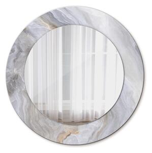 Specchio rotondo cornice con stampa Marmo astratto fi 50 cm