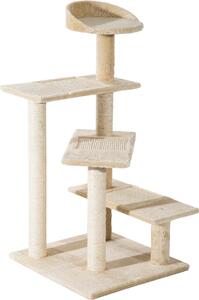 AllMyPets Tiragraffi per Gatti Albero Tiragraffi Multilivello in Sisal con Piattaforme e Cuccia in Peluche Beige 50x50x100cm - 45eD30