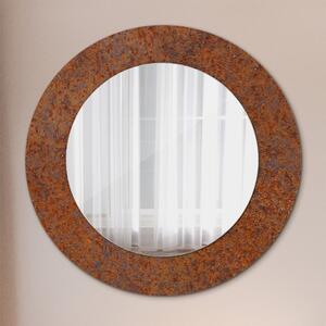 Specchio rotondo stampato Metallo arrugginito fi 50 cm