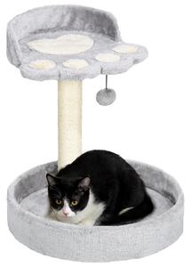 AllMyPets Tiragraffi per Gatti con Lettini, Corda in Juta e Peluche 41x41x44 cm colore Grigio Chiaro - R524LG