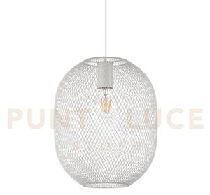 Net sospensione in rete metallica 1 luce attacco e27 24,5cm bianca