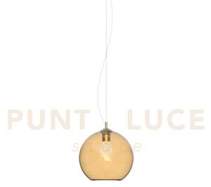 Nemo sospensione 1 luce attacco e27 20cm in vetro soffiato ambra
