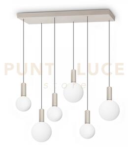 Odeon sospensione led 3000k 39w 5500 lm 6 luci bianco in metallo e