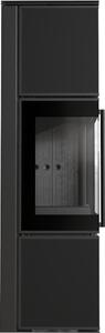 Stufa in acciaio KRATKI TORA/M 8 kW Ø 150 Sinterizzazione al quarzo Nero Assoluto rivestimento nero