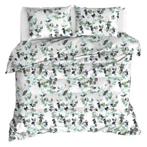 Set copripiumino e federa bianco/verde per letto matrimoniale 200x200 cm Sabine – Mijolnir