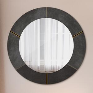 Specchio rotondo cornice con stampa Triangoli grigi fi 50 cm