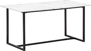 WOHNLING Tavolo da pranzo 120x60x76 cm Tavolo da cucina bianco effetto marmo Tavolo da pranzo moderno piccolo Tavolo da pranzo rettangolare Tavolo da pranzo con gambe in metallo