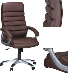 Sedia da ufficio Amstyle Valencia in pelle marrone Sedia girevole executive con imbottitura XXL; SPM1.038