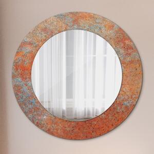 Specchio rotondo cornice con stampa Metallo arrugginito fi 50 cm