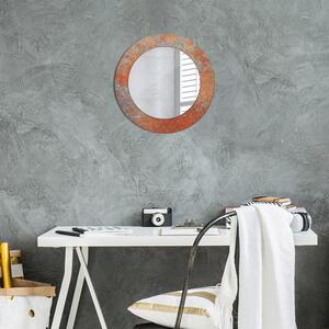 Specchio rotondo cornice con stampa Metallo arrugginito fi 50 cm