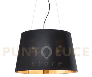 Nordik lampadario 6 luci attacco e27 d.60cm in tessuto nero interno