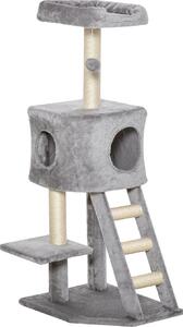 AllMyPets Tiragraffi per Gatti Multilivello per Gatti, Cuccia e Corde in Sisal Grigio Chiaro - D35349
