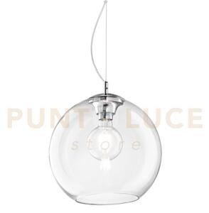 Nemo sospensione 1 luce attacco e27 30cm in vetro soffiato trasparente