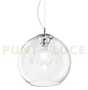 Nemo sospensione 1 luce attacco e27 40cm in vetro soffiato trasparente