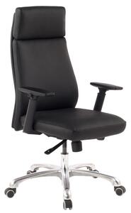 Sedia da ufficio PORTO in vera pelle nera ergonomica con