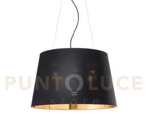 Nordik lampadario 4 luci attacco e27 d.50cm in tessuto nero interno