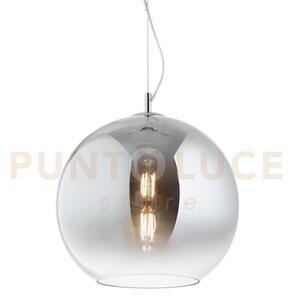 Nemo sospensione 1 luce attacco e27 40cm in vetro soffiato cromo sf