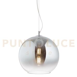Nemo sospensione 1 luce attacco e27 30cm in vetro soffiato cromo sf