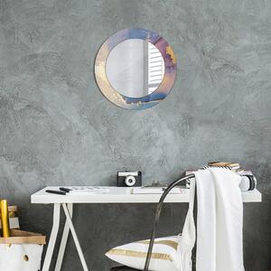 Specchio rotondo cornice con stampa Pietra di marmo fi 50 cm