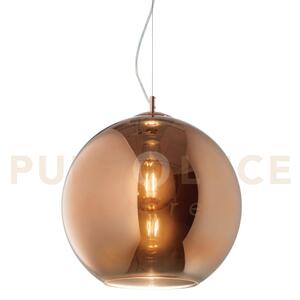 Nemo sospensione 1 luce attacco e27 40cm in vetro soffiato rame