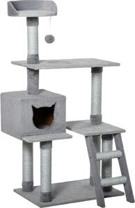 AllMyPets Tiragraffi per Gatti Palestra per Gatti Multilivello con Casetta e Tiragraffi Corda di Juta - D35323