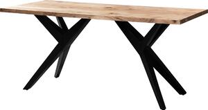 Tavolo da pranzo WOHNLING 120x60x76 cm in legno massiccio di acacia tavolo da pranzo in metallo tavolo da cucina in stile loft con gambe in metallo tavolo in legno tavolo industriale piccolo tavolo da pranzo