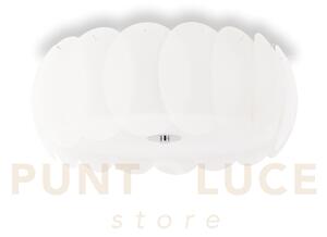 Ovalino lampadario da soffitto bianco in vetro 8 luci attacco e27