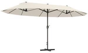 Outsunny Ombrellone da giardino XXL con base a croce ombrellone grande 460L x 270l x 240H cm acciaio poliestere crema | Aosom Italy