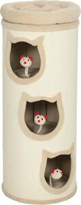 AllMyPets Torre Tiragraffi per Gatti Alta 96 cm con 3 Casette e Lettino Superiore Rimovibile e Lavabile colore Crema - R537CW