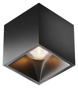 Plafoniera LED, metallo, nero, bianco caldo