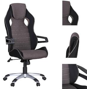 Sedia da ufficio Amstyle VALENTINO grigio sedia direzionale da gioco sedia girevole da corsa 120kg meccanismo sincrono sedia da scrivania da corsa; SPM1.257