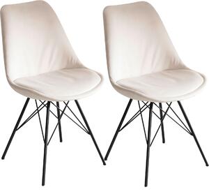 Set di 2 sedie in velluto nero con gambe in metallo dorato Gaspard