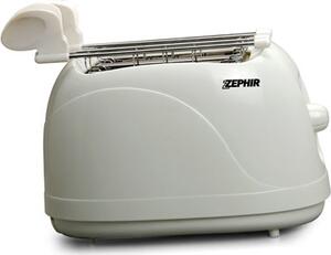 Zephir Tostapane 2 Fette Potenza 500 Watt 5 Livelli di Cottura con Timer e Cassetto fondo Raccoglibriciole colore Bianco - ZHC475