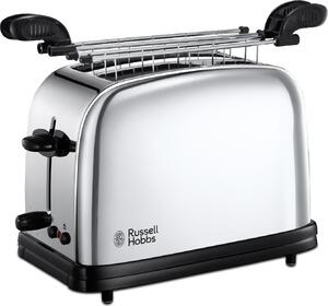 Russell Hobbs Tostapane 2 fette Potenza 1200 Watt Livello cottura Variabile e Cassetto fondo Raccoglibriciole colore Acciaio - 23310-57