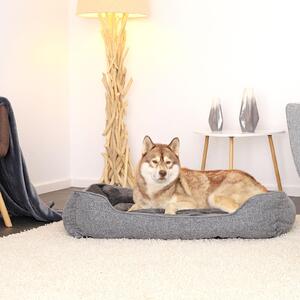 Divano per cani lionto, letto moderno per cani con fondo antiscivolo, sfoderabile e interno in peluche, 110x80 cm, grigio