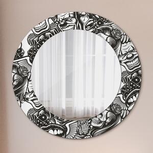 Specchio rotondo stampato Fluido astratto fi 50 cm