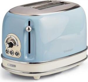Ariete Tostapane 2 Fette Potenza 810 Watt 6 Livelli di cottura Funzione scongelamento e Cassetto fondo Raccoglibriciole colore Celeste - 15505 Toas