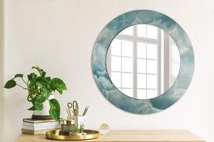 Specchio rotondo stampato Marmo blu onice fi 50 cm